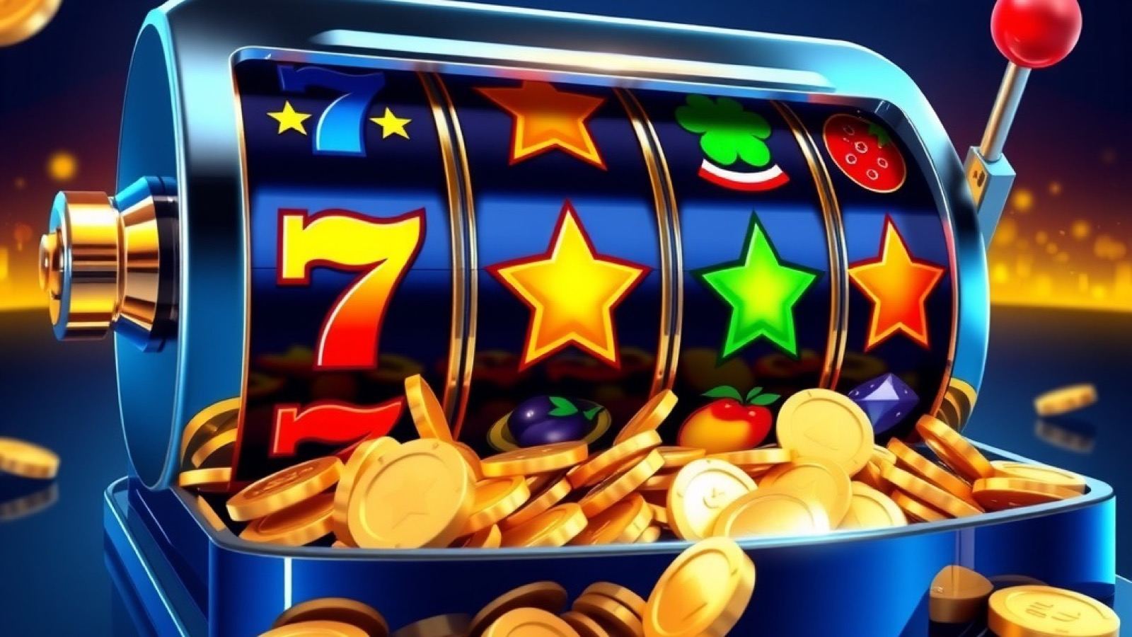 Stake Bet India slots hero showing three glossy slot reels showing cherry